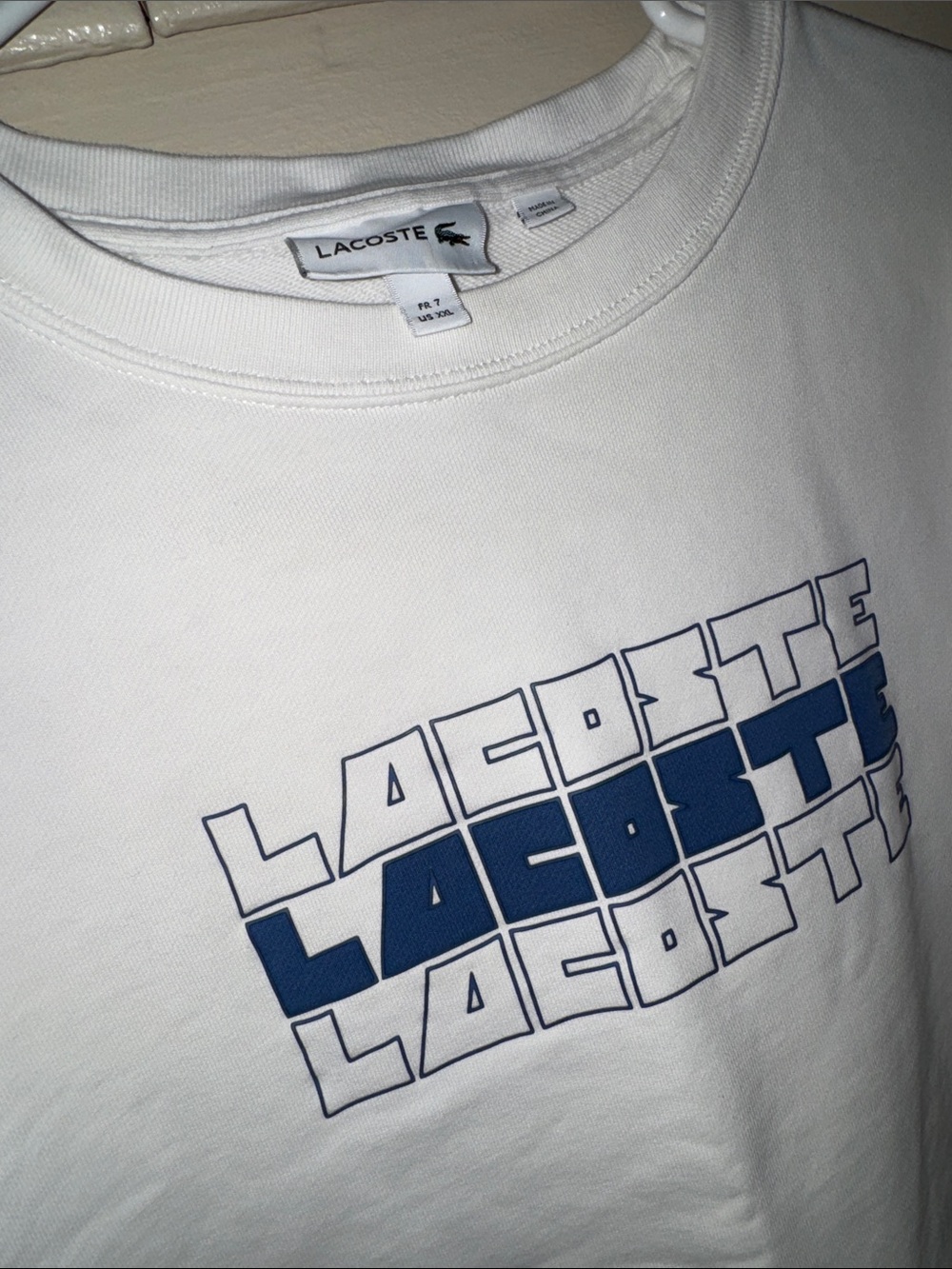 LACOSTE Men's Long Sleeve Wordplay Sweatshirt Size XXL - Picture 3 of 9